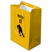 Persoonlijk naamnummer Hockey Gift Bag Medium Cadeauzakje (Achterkant Gekanteld)