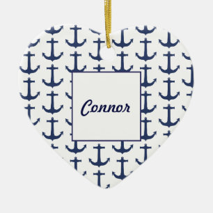 Persoonlijk Nautisch Thema Hart Ornament