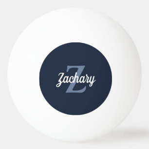 Persoonlijk Navy Blauwe Retro Monogram Pingpongballen