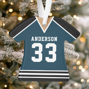 Persoonlijk Navy en Zwart Hockeyshirt Ornament