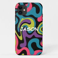 Persoonlijk Neon Abstract Patroon — Retro Design