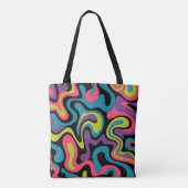 Persoonlijk Neon Abstract Patroon — Retro Design Draagtas (Achterkant)