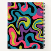 Persoonlijk Neon Abstract Patroon — Retro Design Notitieboek (Achterkant)
