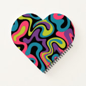 Persoonlijk Neon Abstract Patroon — Retro Design Notitieboek (Achterkant)