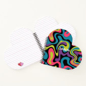 Persoonlijk Neon Abstract Patroon — Retro Design Notitieboek (Binnen)