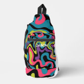 Persoonlijk Neon Abstract Patroon — Retro Design Sling Bag (Voorkant)