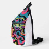 Persoonlijk Neon Abstract Patroon — Retro Design Sling Bag (Rechterhoek)