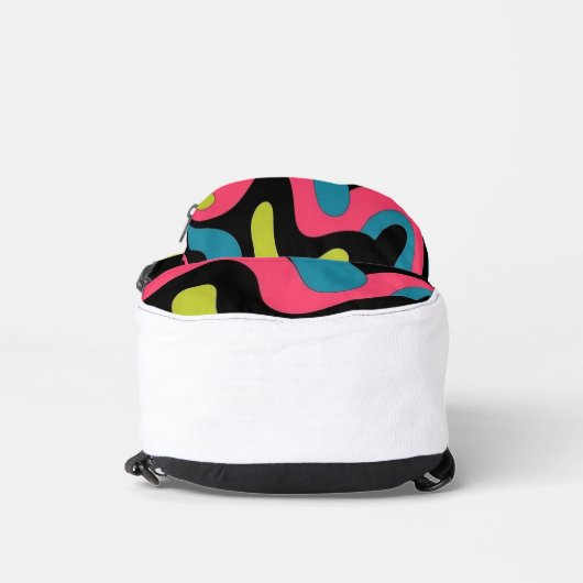 Persoonlijk Neon Abstract Patroon — Retro Design Sling Bag (Onderkant)
