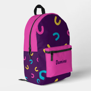 Persoonlijk Neon/Magenta Pret Patroon Bedrukte Rugzak
