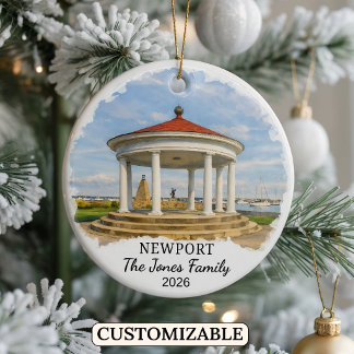 Persoonlijk Newport-ornament, Aangepast Rhode Isla Keramisch Ornament