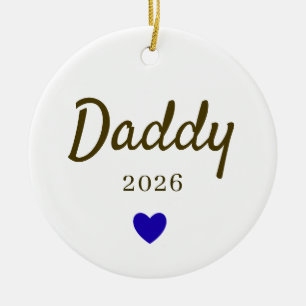 Persoonlijk Nieuw Papa Liefde Ontwerp met Jaar Keramisch Ornament