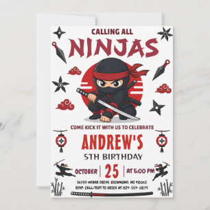 Persoonlijk Ninja Warrior-feest verjaardag Kaart