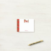 Persoonlijk: "Noel" - kersttartan Typografie Post-it® Notes (Op bureau)
