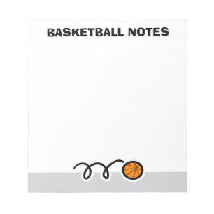 Persoonlijk notitieblok met sportief basketbalontw
