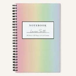 Persoonlijk Notitieboek met Pastel Regenboog Ombré