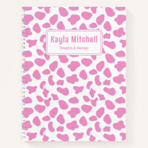 Persoonlijk Notitieboek met Roze & Witte Koeienpri
