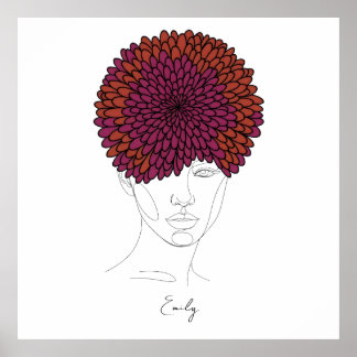 Persoonlijk november geboortebloem portret poster