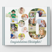 Persoonlijk nummer 16 Foto Collage 16th Birthday Fotoplaat (Voorkant)