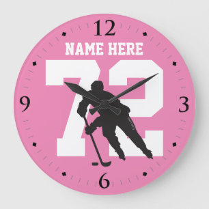 Persoonlijk nummer van Hockey Player op Roze Grote Klok