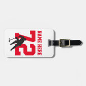 Persoonlijk nummer van Hockey Player rood Bagagelabel (Voorkant horizontaal)