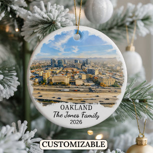 Persoonlijk Oakland-sieraad, Aangepast Californië Keramisch Ornament
