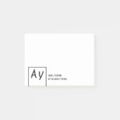 Persoonlijk of klein bedrijf met monogram post-it® notes (Voorkant)