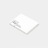 Persoonlijk of klein bedrijf met monogram post-it® notes (Schuin)