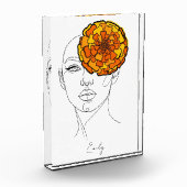 Persoonlijk oktober geboorte bloem portret fotoblokken (Links)