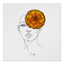 Persoonlijk oktober geboortebloem portret perfect poster