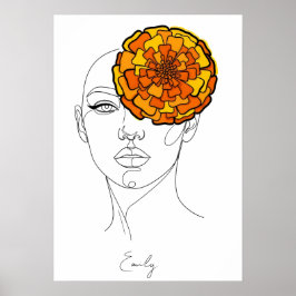 Persoonlijk oktober geboortebloem portret poster