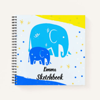 Persoonlijk olifant-schetsboek voor kinderen notitieboek