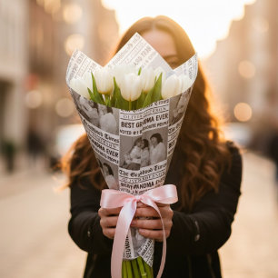 Persoonlijk Oma-foto Douanekrant Cadeaupapier