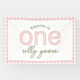 Persoonlijk "One Silly Goose" Feestbord - Banner