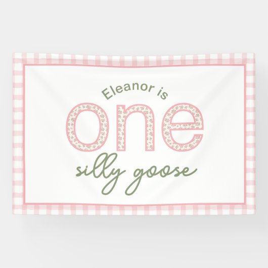 Persoonlijk "One Silly Goose" Feestbord - Banner (Horizontaal)