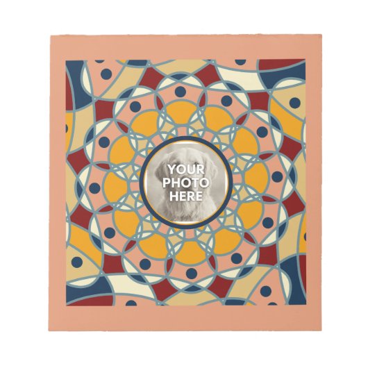 Persoonlijk Ontwerp Fotomandala Baby T-shirt Notitieblok (Voorkant)