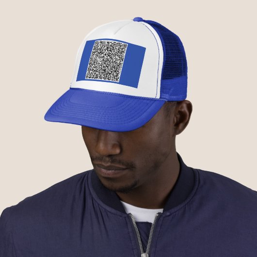 Persoonlijk Ontwerp Je Eigen Grappige QR-Code Hoed Trucker Pet (In situ)