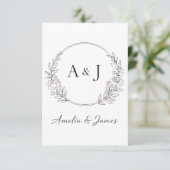 Persoonlijk ontwerp met initialen informatiekaartje (Staand voorkant)