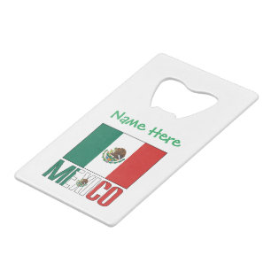 Persoonlijk ontwerp van de Mexicaanse vlagnaam Kredietkaart Flessenopener