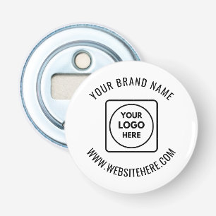 Persoonlijk ontwerp voor bedrijfsreclame en brandi button flesopener