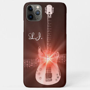 Persoonlijk ontwerp voor een brandende gitaarthema iPhone 11 pro max hoesje