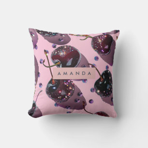 Persoonlijk ontworpen Glam Sparkle Kersen Design Kussen