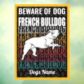 Persoonlijk oplettend op Dog French Bulldog Warnin Raamsticker (Vel 3)
