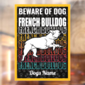 Persoonlijk oplettend op Dog French Bulldog Warnin Raamsticker (Vel 2)