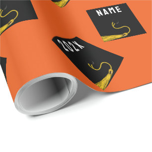persoonlijk oranje afstudeercadeau cadeaupapier