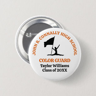Persoonlijk Oranje Kleurbeveiliging Hoogte School Ronde Button 5,7 Cm