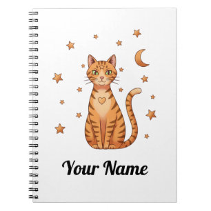 Persoonlijk oranje tabby kat notitieboek