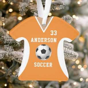 Persoonlijk oranje voetbalshirt ornament