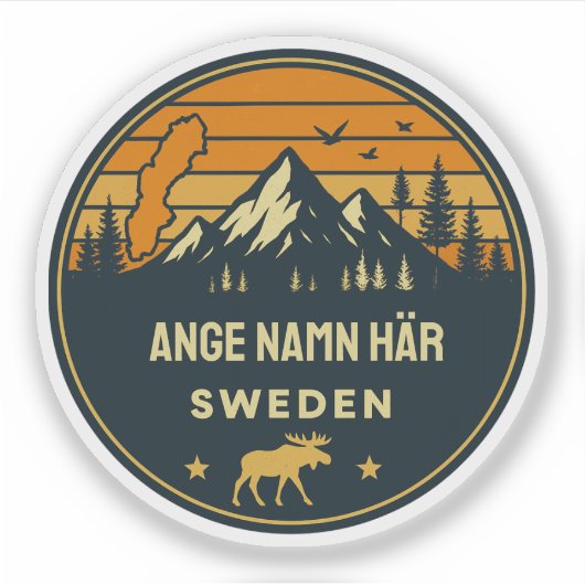 Persoonlijk orgel Sverige print design Sticker (Voorkant)