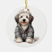 Persoonlijk Oude Engelse Sheepdog Dog Keramisch Ornament (Voorkant)
