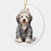 Persoonlijk Oude Engelse Sheepdog Dog Keramisch Ornament (Links)